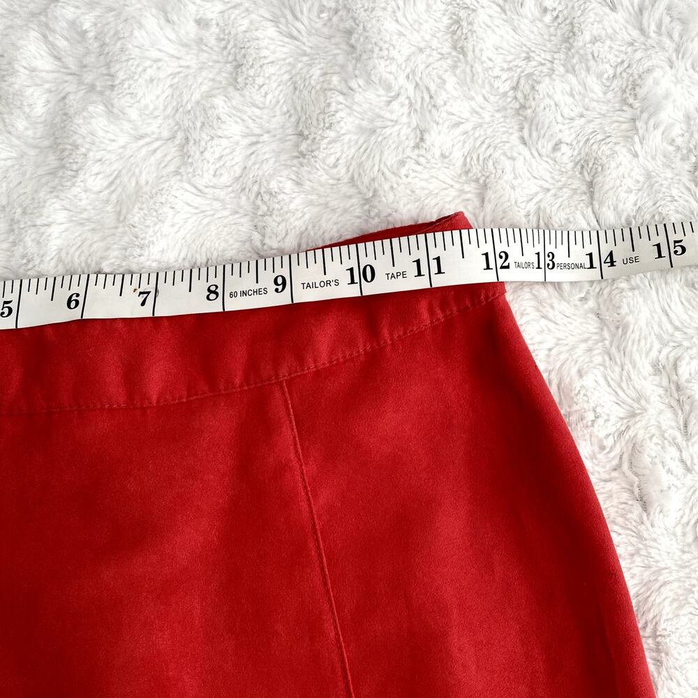 H&M x Coachella Red Faux Suede Fringe Fitted Boho Festival Maxi Skirt 2 - Picture 6 of 7